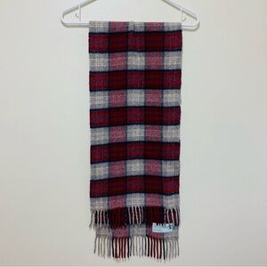The Scotch House Red and Gray Plaid Cashmere Scarf